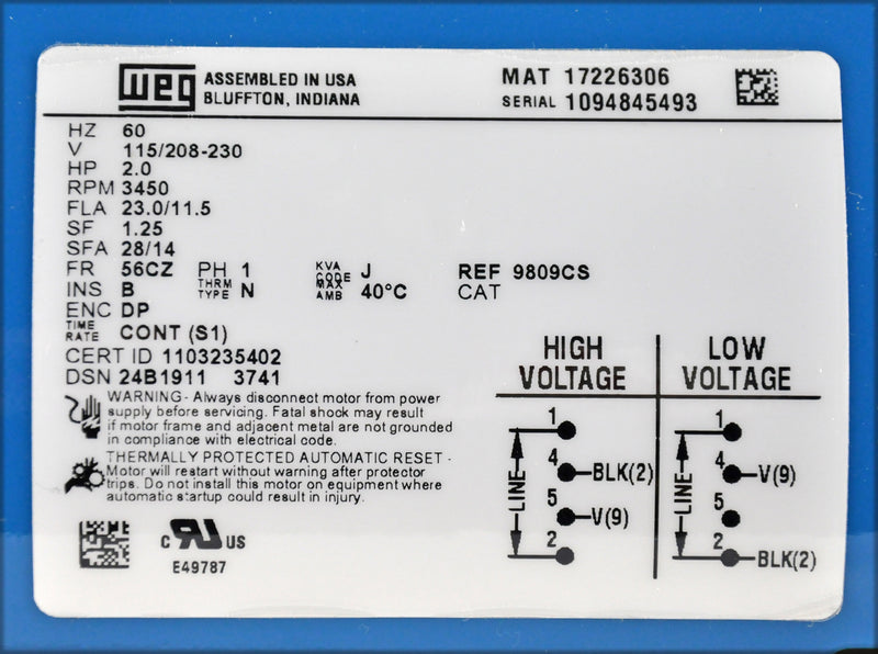 Burks® 20CS6M 2HP Pump Water Condensate Turbine Boiler Feed 115/208-230V 1-Phase