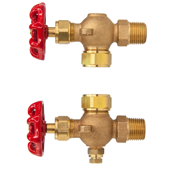 Duco® DWG-J Bronze Water Gauge Valve Set with Stainless Steel Safety Ball Check