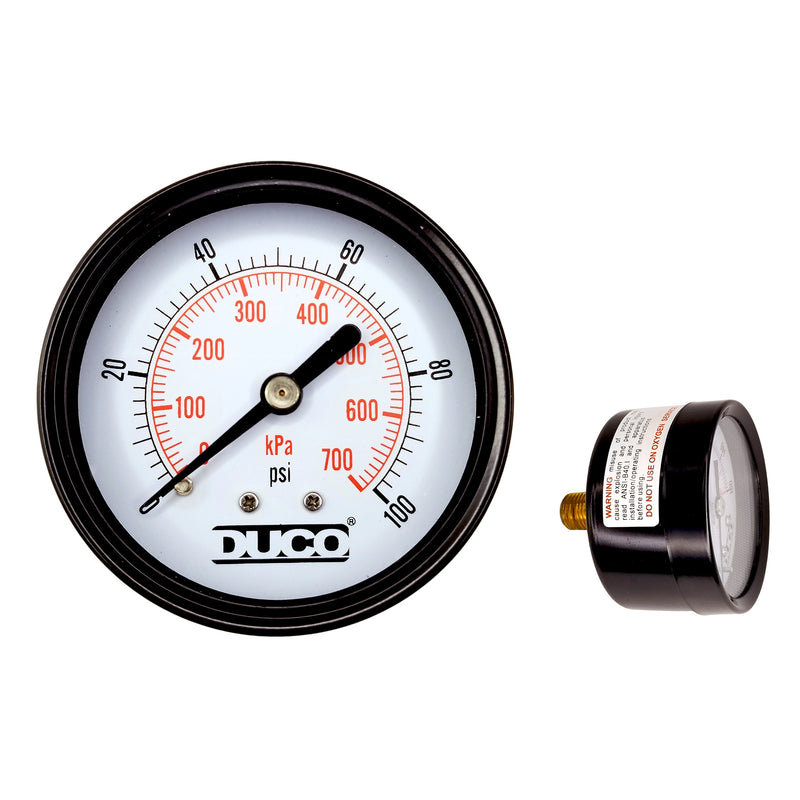 Duco® PG Steam/Air Pressure Gauge Metal Casing Back Connector